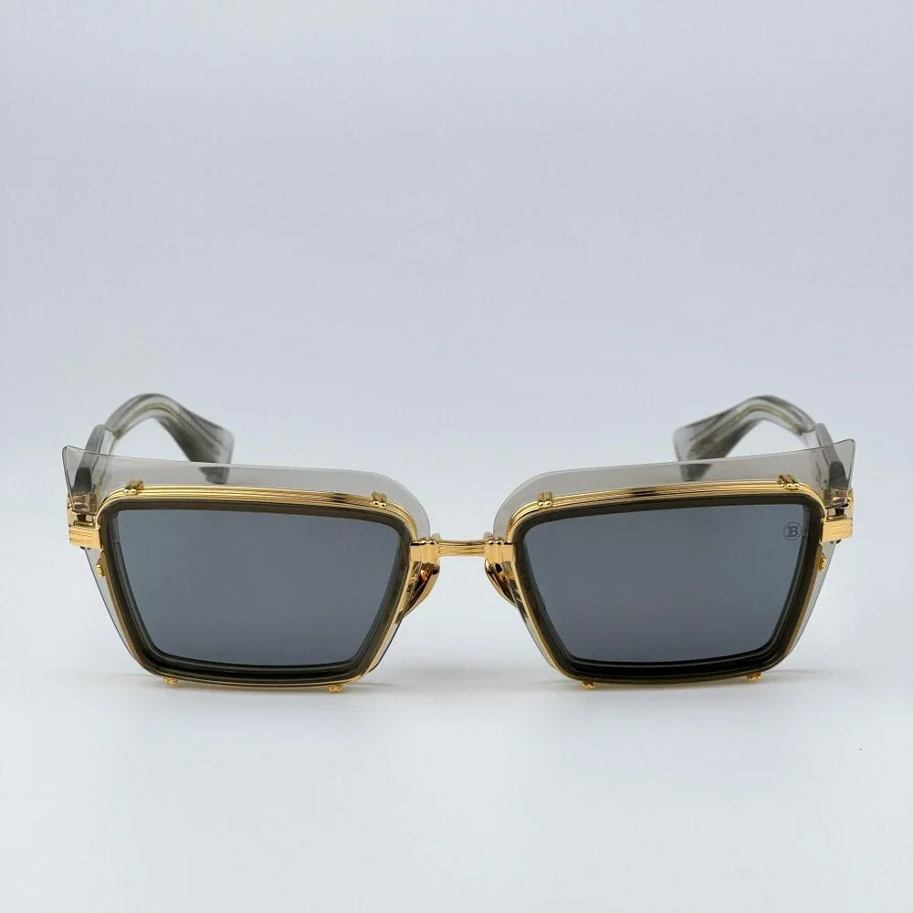 Balmain ADMIRABLE BPS-130B-52 Men BRAND NEW Sunglasses Titanium Grey Crystal